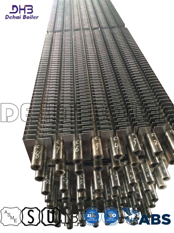 Double Boiler Fin Tube , Welded Finned Tubes Customizable Painted Surface